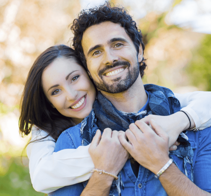 couple with big smiles