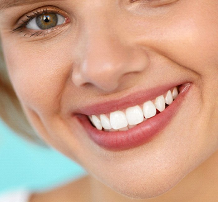 closeup of woman smiling